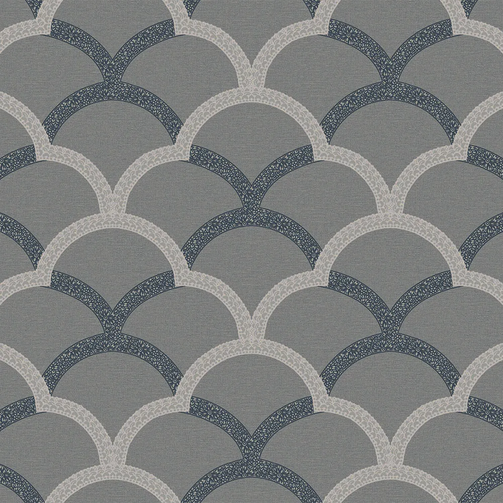 Gray Embossed Wallpaper – 3D Lace (7811-1)